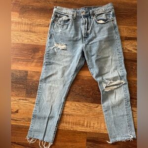 Levi’s distressed button fly jeans 501 30 28 skinny premium